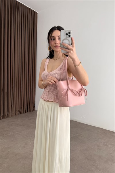 Kurdeleli Çanta Pembe