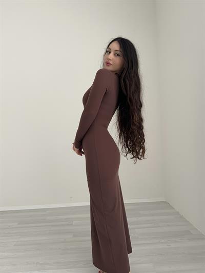 Lady Maksi Kahve Elbise