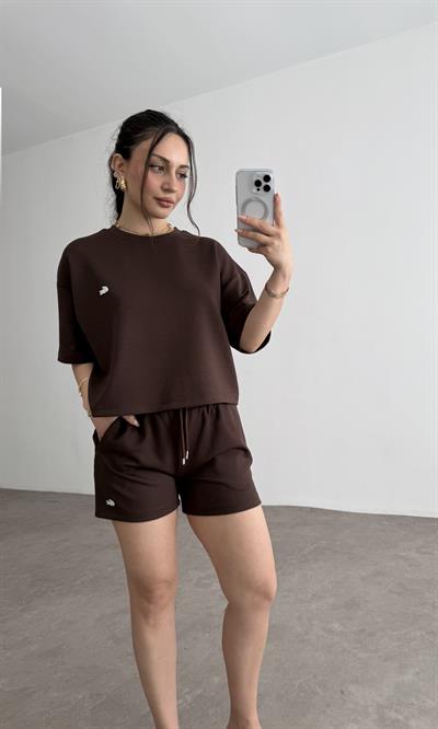 Lcs Rahat Kesim Şort Takım Kahve