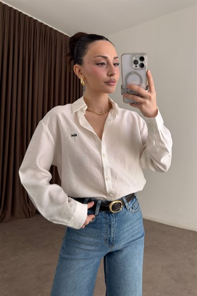 Lcst Tensel Beyaz Gömlek