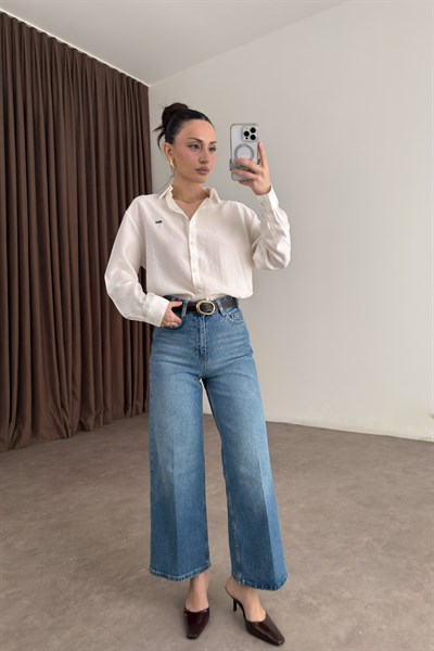 Lcst Tensel Beyaz Gömlek