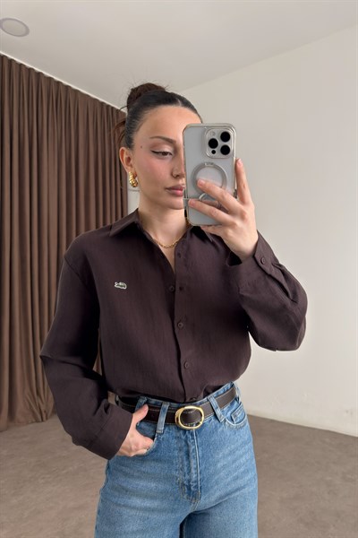 Lcst Tensel Kahve Gömlek