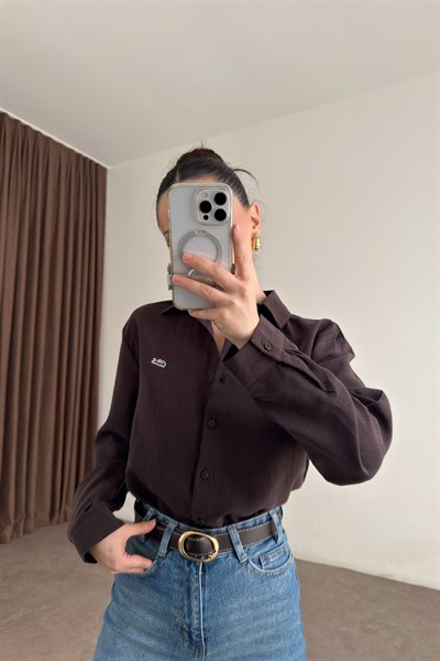 Lcst Tensel Kahve Gömlek