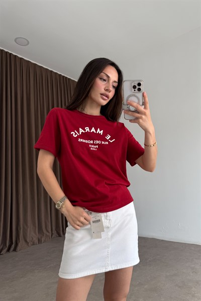 Le Maris Orijinal Bordo Tişört
