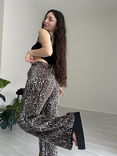 LEO Desenli Dökümlü Pantolon