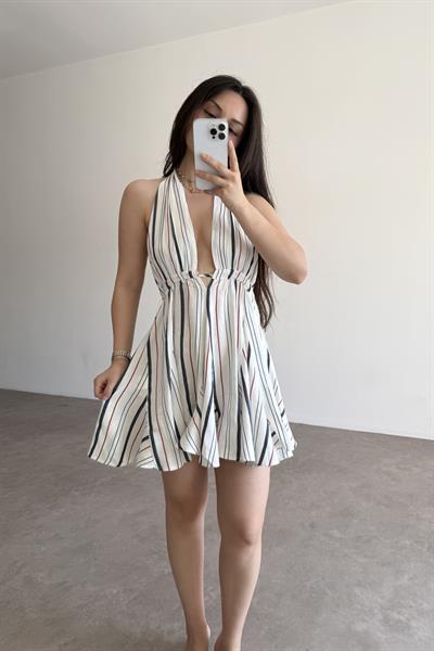 Luı İris Elbise Ekru