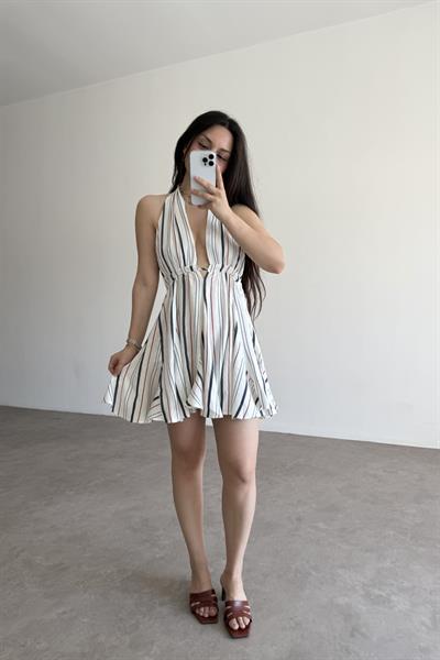 Luı İris Elbise Ekru