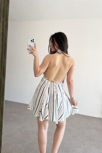 Luı İris Elbise Ekru