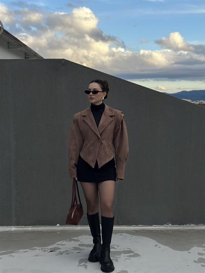 Lüks Seri Özel Tasarım Süet Ceket