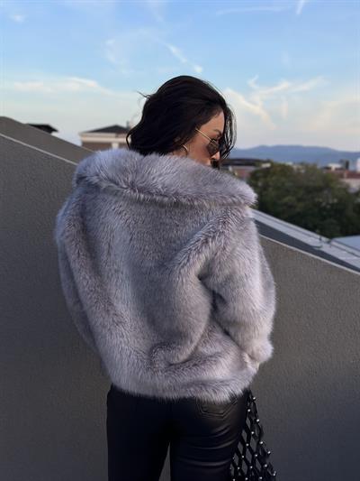 Lüx Kalite Kürk Gri Pizzly