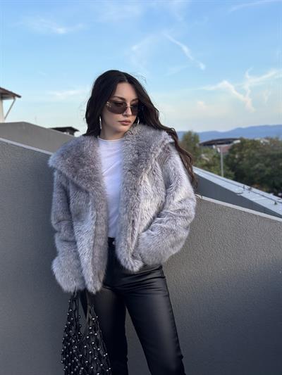 Lüx Kalite Kürk Gri Pizzly