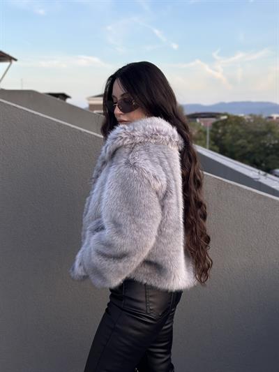 Lüx Kalite Kürk Gri Pizzly