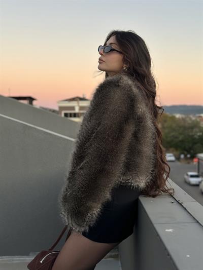 Lüx Kalite Rakun Faux Kürk