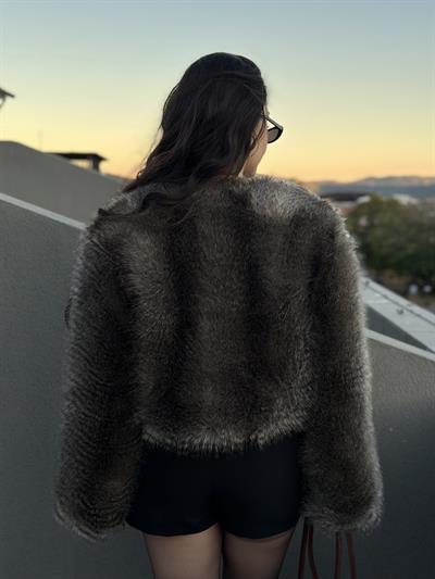 Lüx Kalite Rakun Faux Kürk