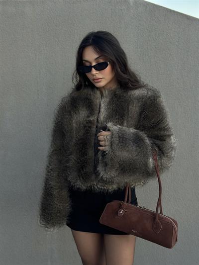 Lüx Kalite Rakun Faux Kürk