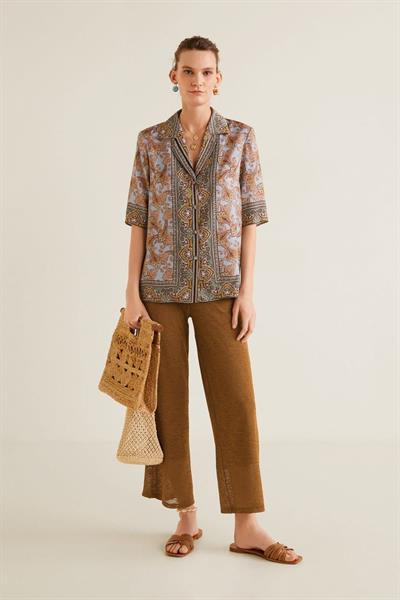 MANGO Düz Kesim Dokuma Pantolon