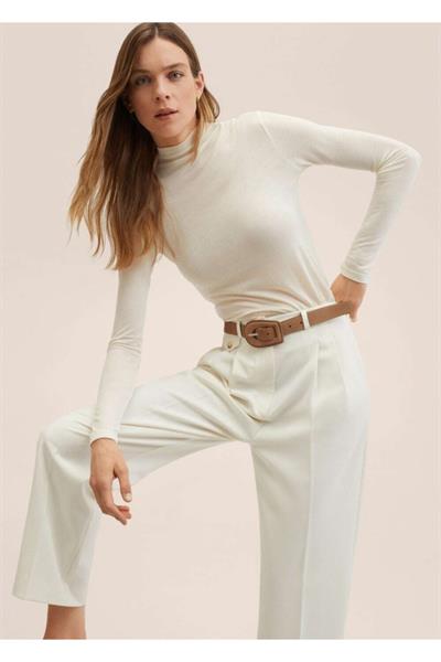 Mango Orijinal Pensli Ekru Pantolon