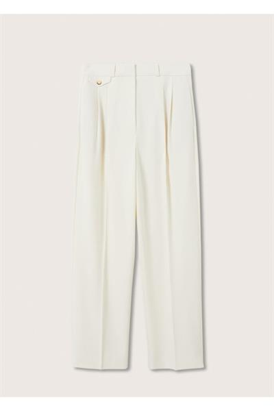 Mango Orijinal Pensli Ekru Pantolon