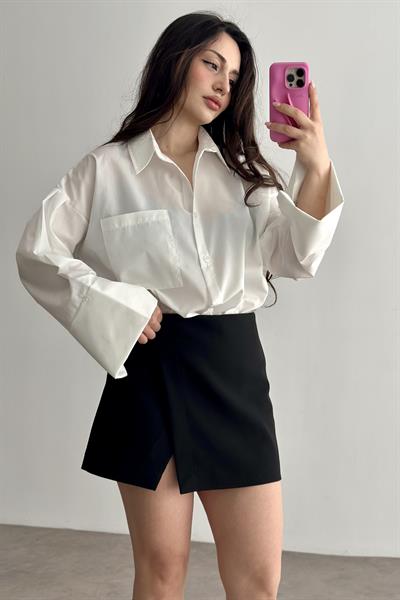 Manşetli Gömlek Beyaz