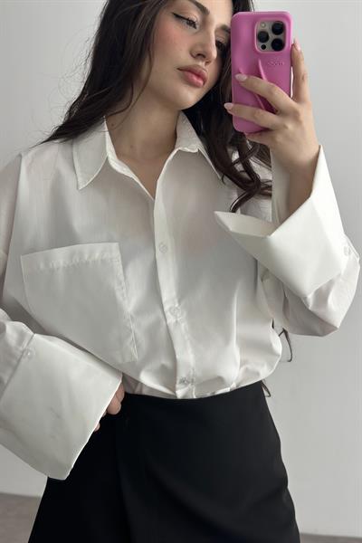 Manşetli Gömlek Beyaz