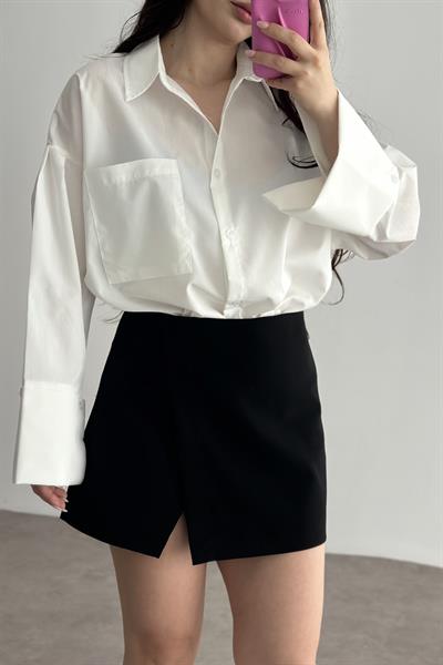 Manşetli Gömlek Beyaz