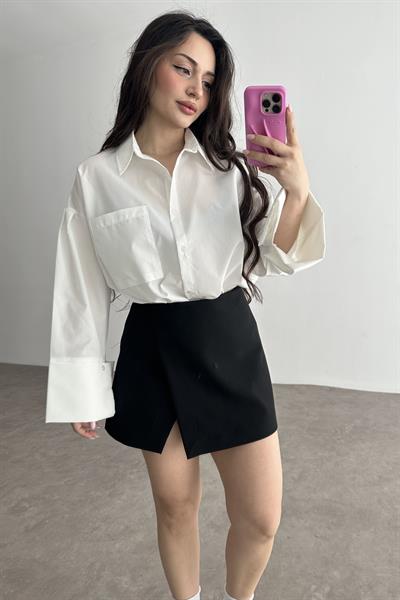 Manşetli Gömlek Beyaz