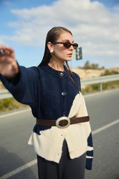 Mavi Beyaz Geçişli Orijinal Marka Kazak