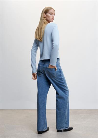 MNG Orijinal Mavi Düz Yaka Kazak