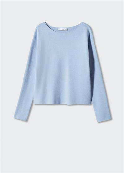 MNG Orijinal Mavi Düz Yaka Kazak