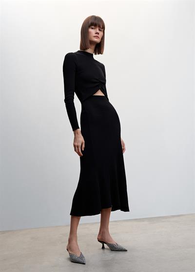 Mng Orj Kaşkorse Pencereli Kloş Elbise