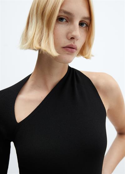 Mng Orj Modal Dokulu Premium Asimetrik Tek Kol Elbise