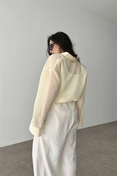 Mssimo Çizgili Sarı Gömlek