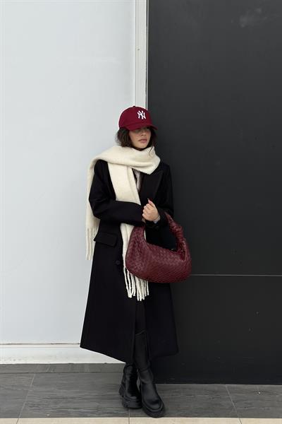 Mssimo Dtti Kruvaze Yün Karışımlı Kaban Siyah