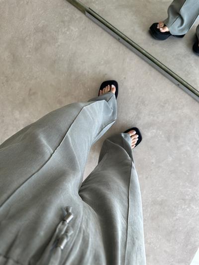 Mssimo Dtti Tensel Nervürlü Yüksek Belli Pantolon