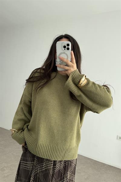 Mssmo Yuvarlak Yaka Triko Kazak Çağla