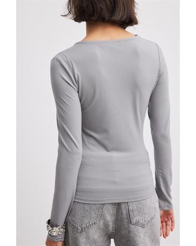 Na-Kd Orijinal Asimetrik Drapeli Gri Bluz