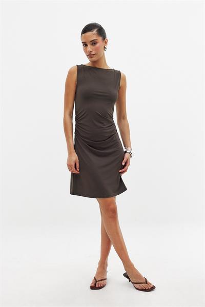Na-Kd Orj. Drapeli Kahve Elbise 