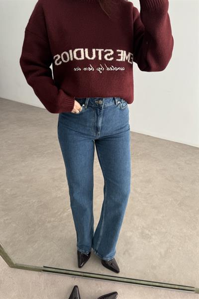 ND Yüksek Belli Comfort Strerch Koyu Mavi Jean