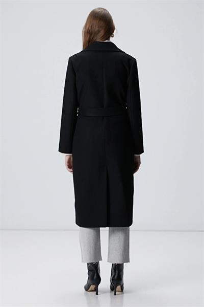 NtWork Orijinal Yün Kaşe Siyah Kaban