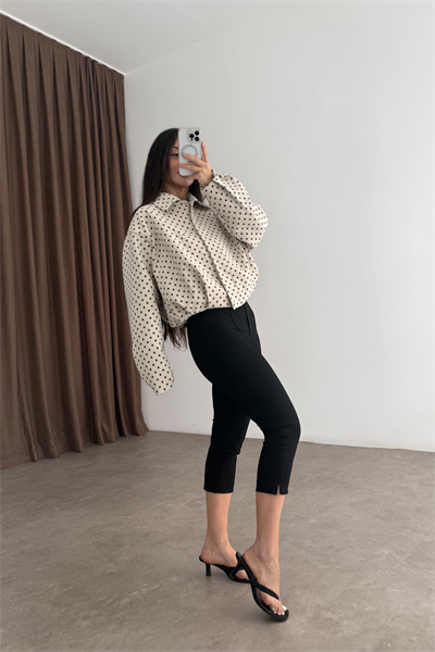 Önü Çizgili Kapri Pantolon