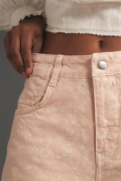 Orijinal Marka Çiçek Desenli Soft Pembe Jean