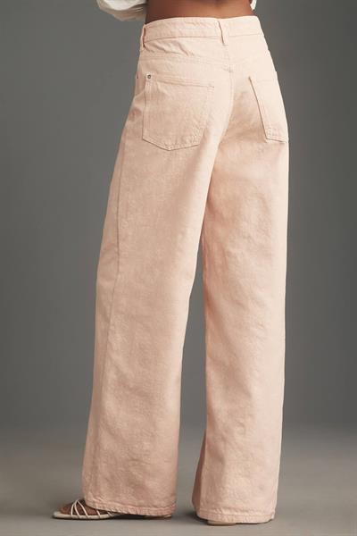 Orijinal Marka Çiçek Desenli Soft Pembe Jean