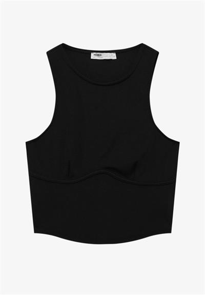 Orijinal Marka Corset Crop Top Siyah