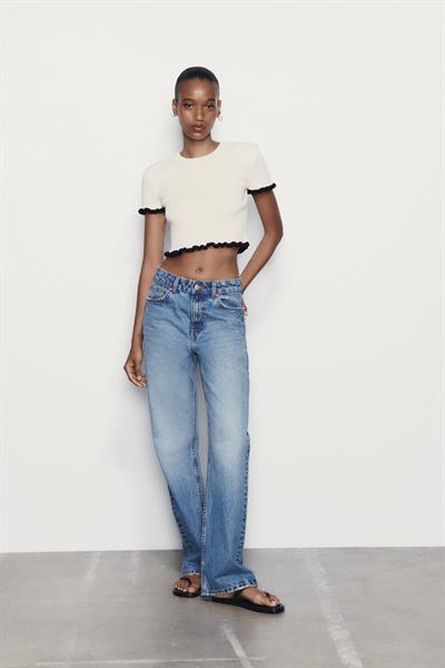 Orijinal Marka Fırfırlı Ekru Triko