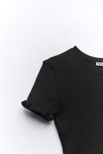 Orijinal Marka Fırfırlı Siyah Triko