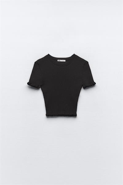 Orijinal Marka Fırfırlı Siyah Triko
