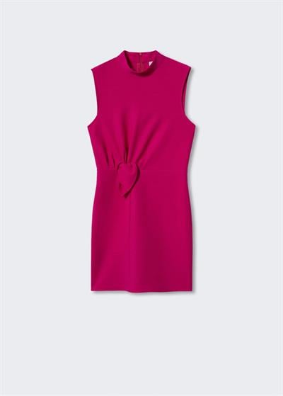 Orijinal Marka Fuşya Fiyonklu Elbise