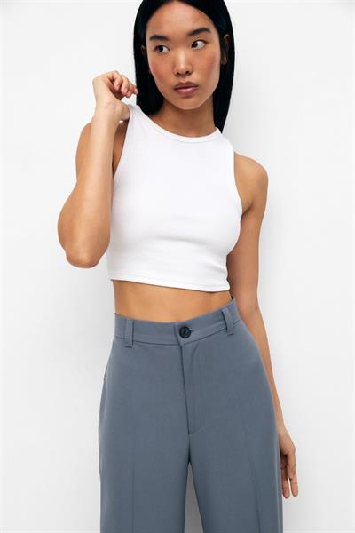 Orijinal Marka Klasik Straight Fit Pantolon Mavi-Gri