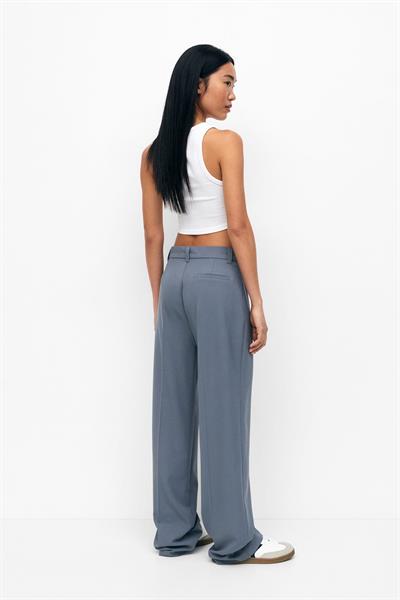 Orijinal Marka Klasik Straight Fit Pantolon Mavi-Gri