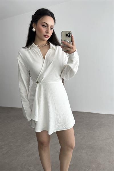 Orijinal Marka Kruvaze Beyaz Elbise